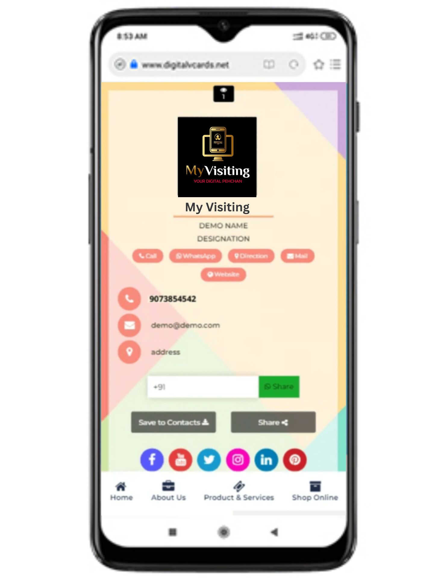 Digital Business Card Template 1