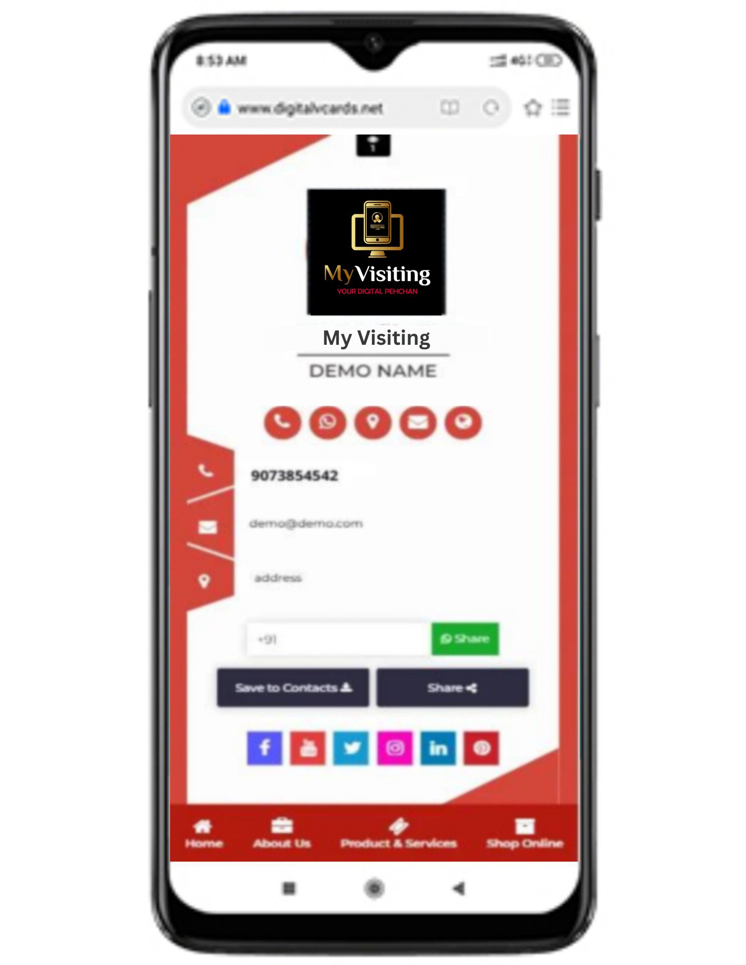 Digital Business Card Template 1