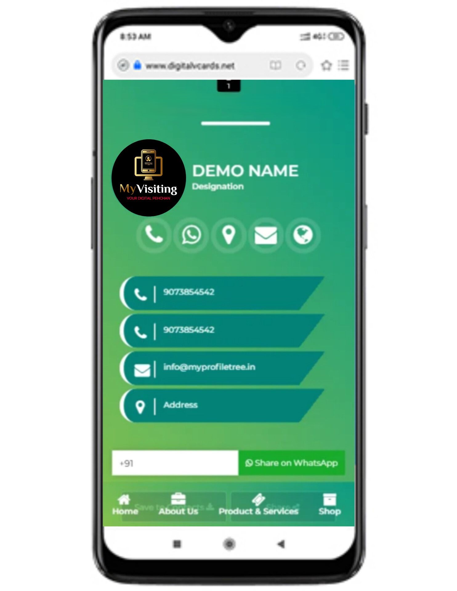 Digital Business Card Template 1