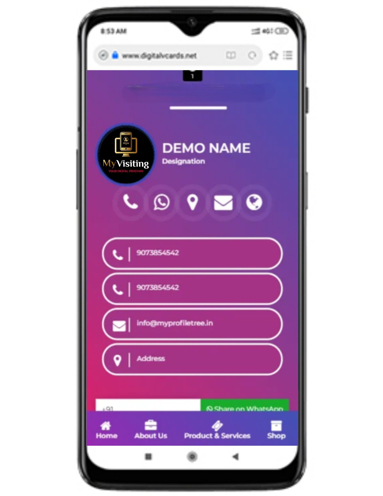 Digital Business Card Template 1