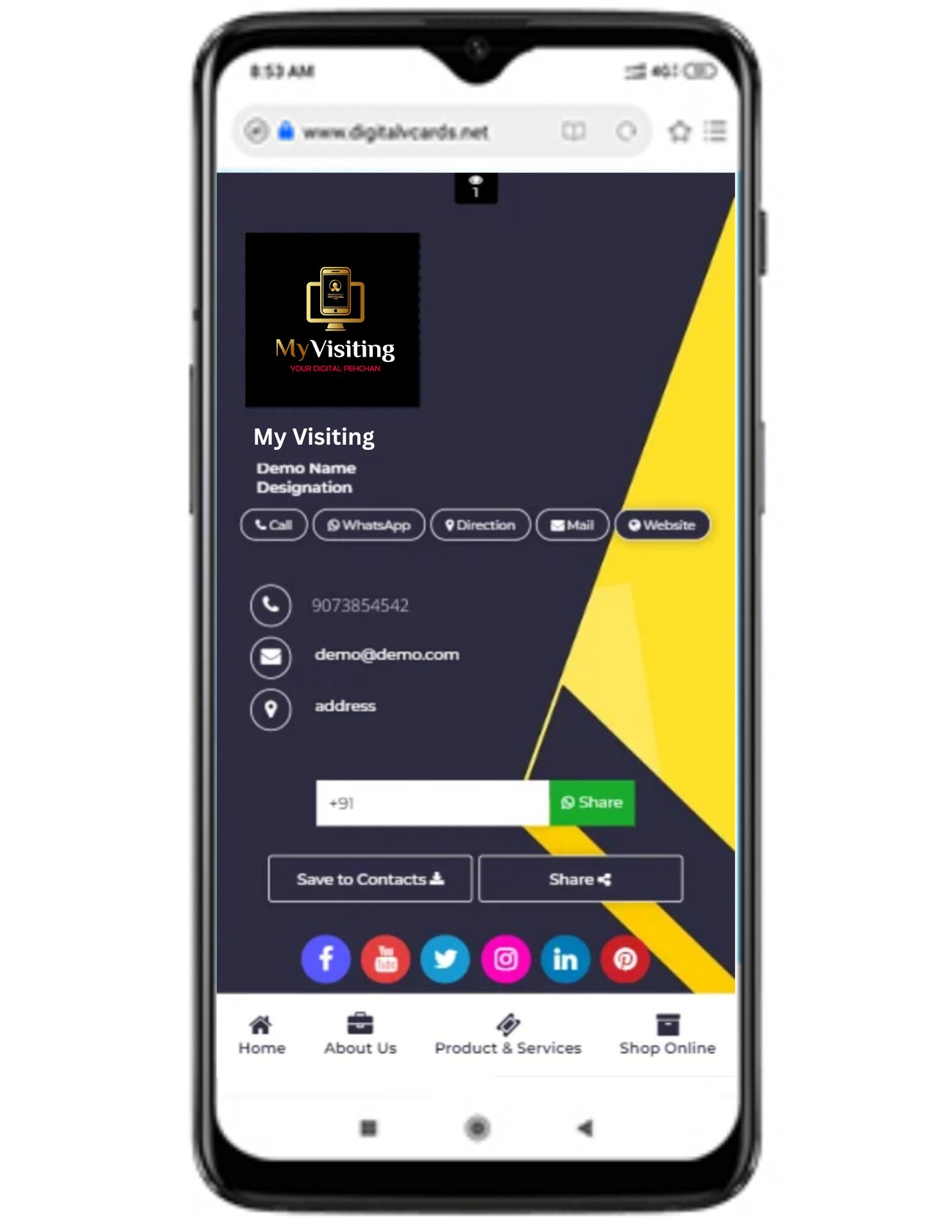 Digital Business Card Template 1