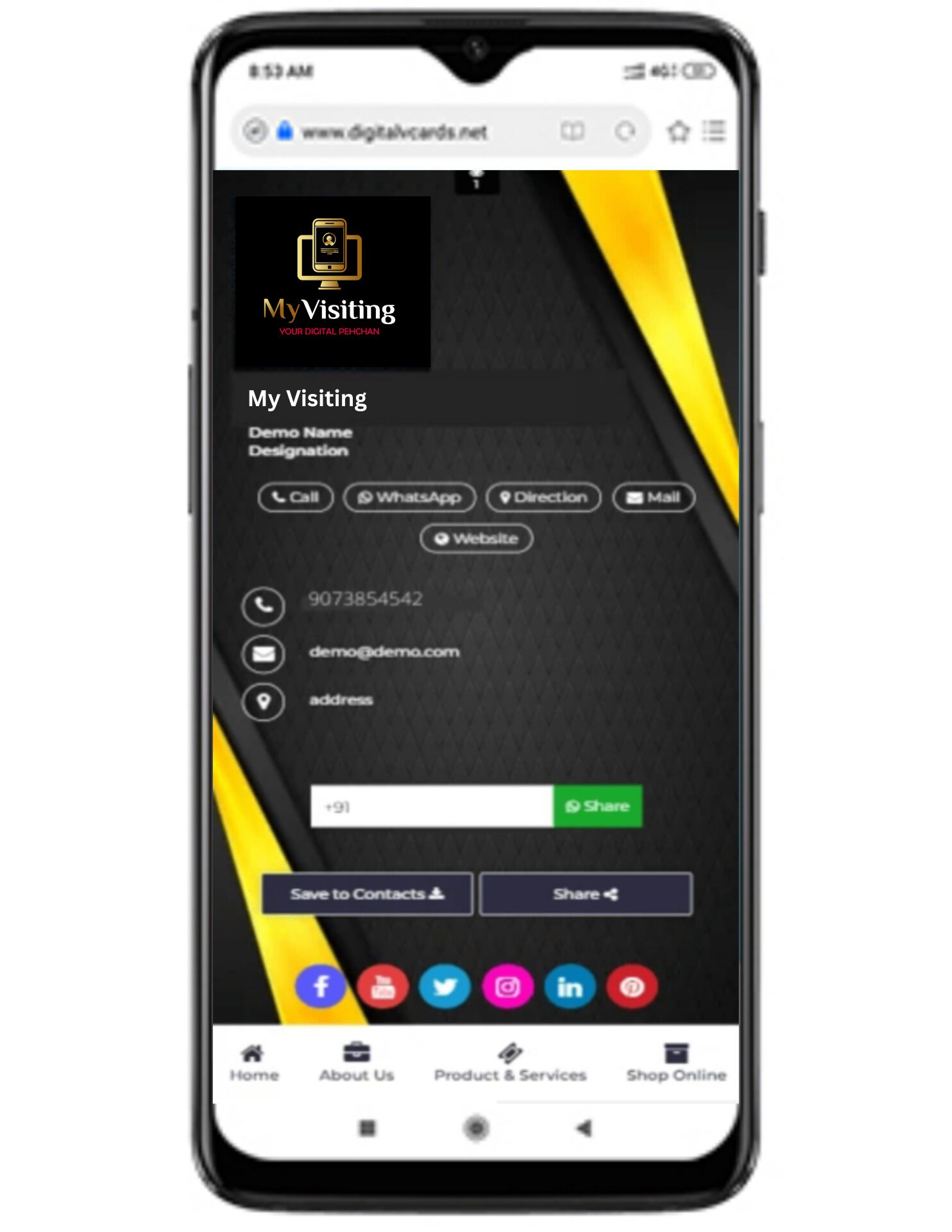 Digital Business Card Template 1