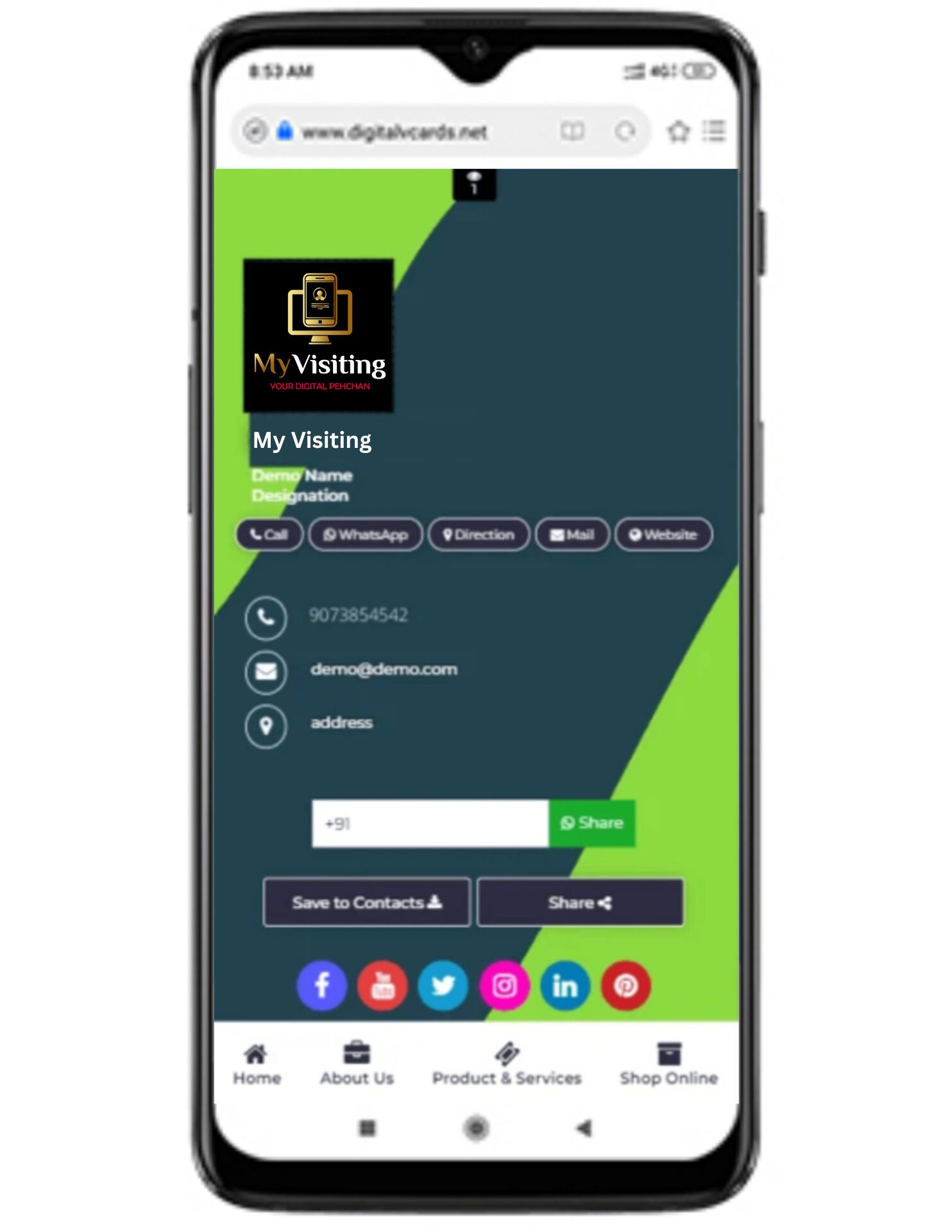 Digital Business Card Template 1
