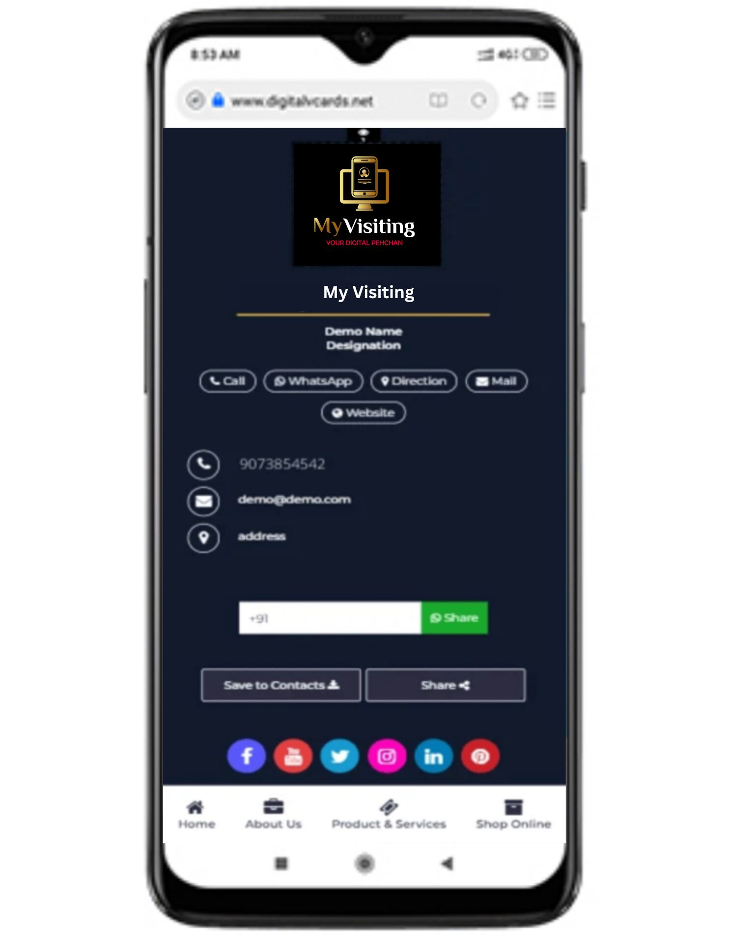 Digital Business Card Template 1