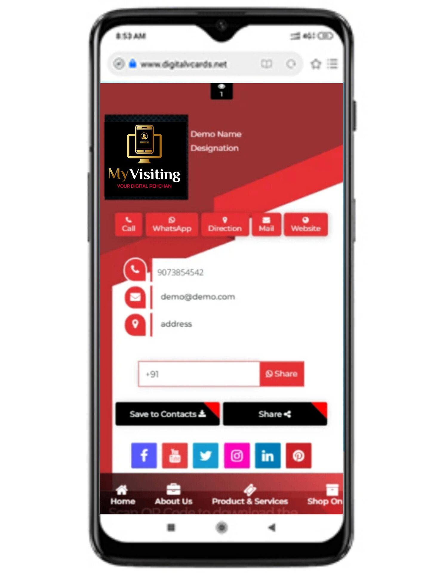 Digital Business Card Template 1
