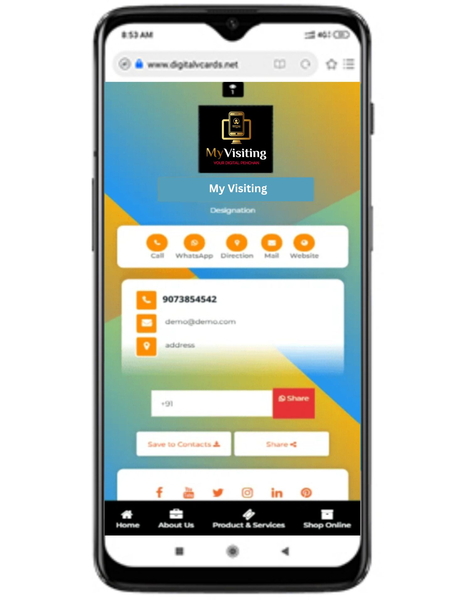 Digital Business Card Template 1